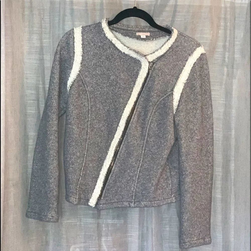 Gap Grey & White Zip Up Cotton Jacket